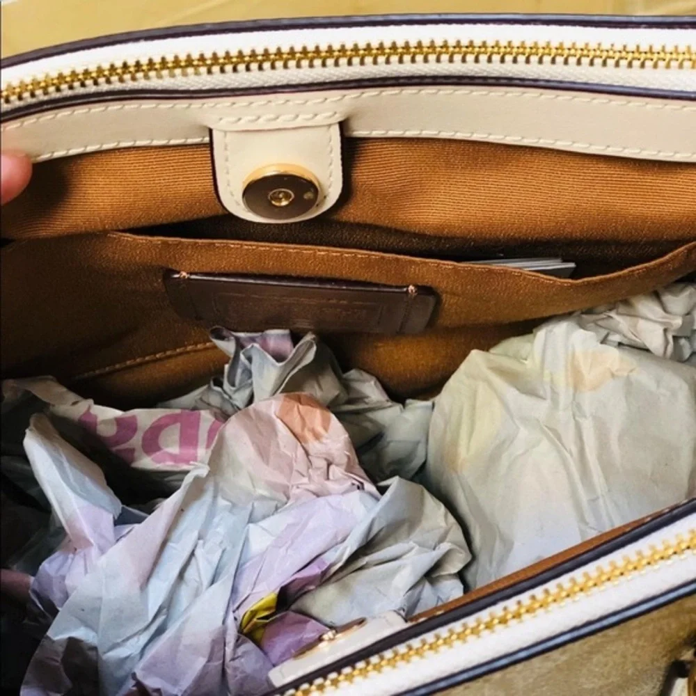 Coach signature floral satchel+wallet+charm set